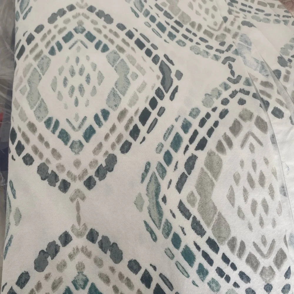 West Elm 84 L panel curtains 6 panels total. White navy and turquoise